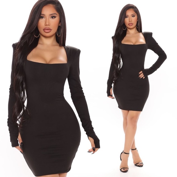 Fashion Nova Shoulder Pad Mini Dress NWT Size 1X - Picture 1 of 4